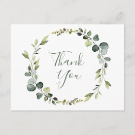 Postal Marco de flores de eucalipto moderno Gracias Boho