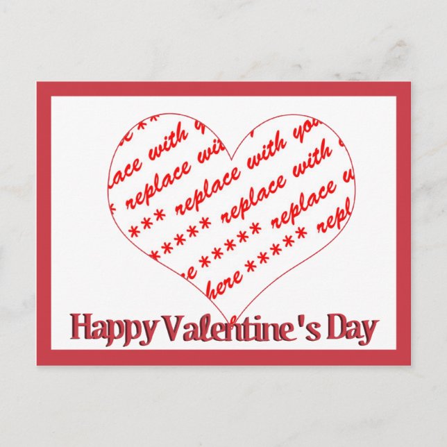 Postal Marco de forma de corazón (Anverso)