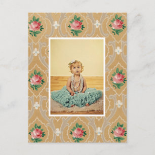 Postal Marco de foto de moda de papel pintado vintage