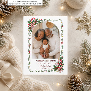 Postal Marco de invierno Familia Navidad Foto de vacacion