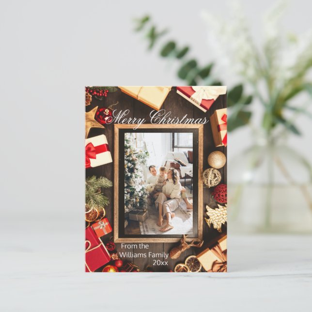 Postal Marco de la placa de la foto de la familia de navi (Anverso de pie)