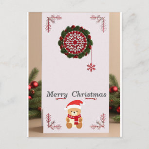 Postal ❄️ Marco de oso navideño acogedor Magia ✨ Festivo 