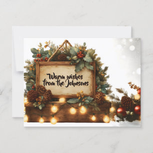 Postal Marco de Rótulo de Navidades rusos con texto Perso