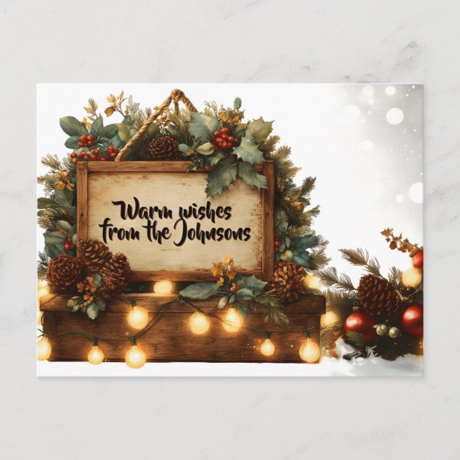Postal Marco de Rótulo de Navidades rusos con texto Perso (Anverso)