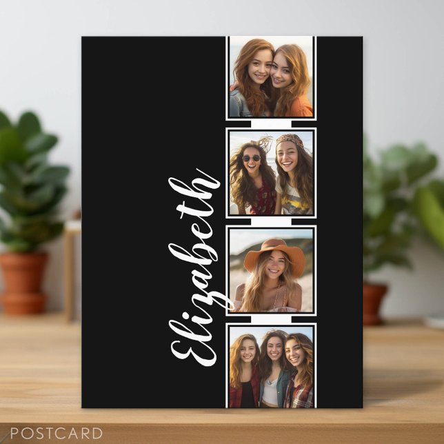 Postal Marco de tira de película 4 cuadrados de Collage d (Photo Postcard)