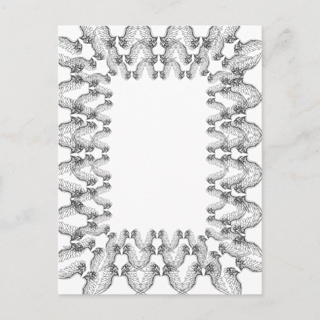 Postal Marco del borde de las alas de ángel blanco. Inspi (Anverso)