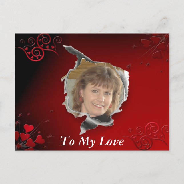 Postal Marco del corazón rojo (Anverso)