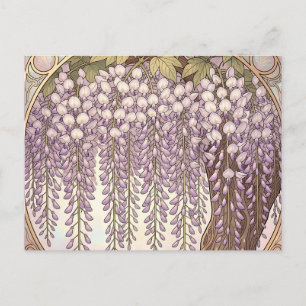 Postal Marco dorado floral Art Nouveau