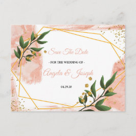 Postal Marco dorado moderno Floral verde marfil salva la 