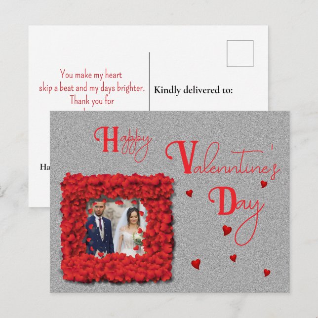 Postal Marco elegante del corazón (Anverso / Reverso)