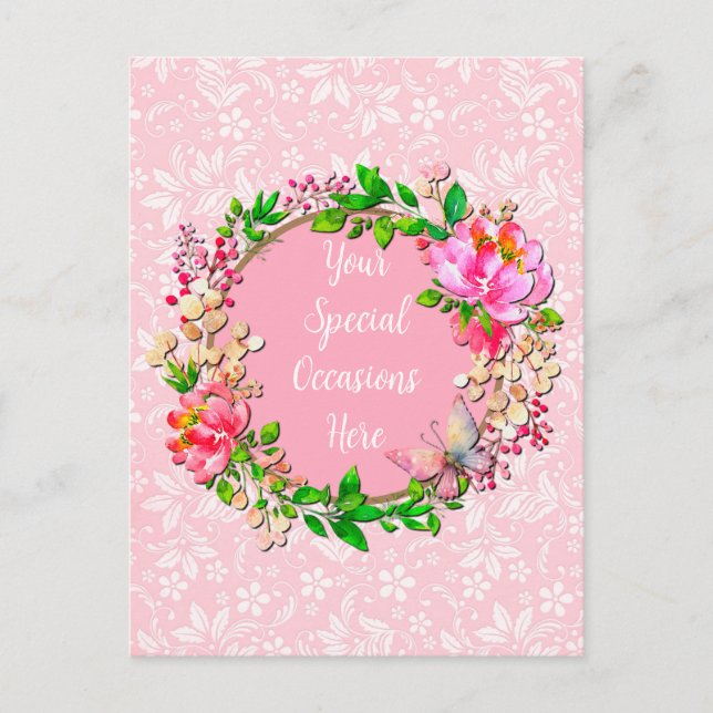Postal Marco Floral Elegante: para cualquier ocasión (Anverso)