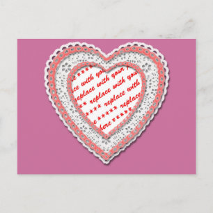 Postal Marco fotográfico con forma de corazón a paso