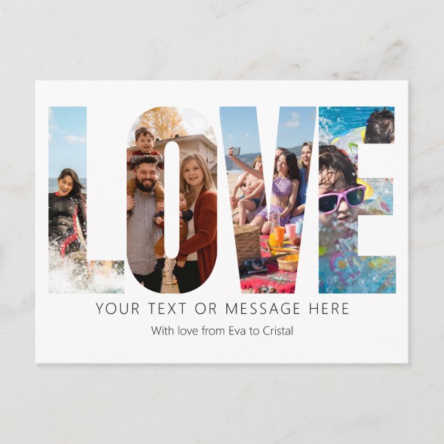 Postal Marco fotográfico de amor en blanco y negro (Anverso)