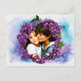 Postal Marco fotográfico personalizado de Lilacs con tarj
