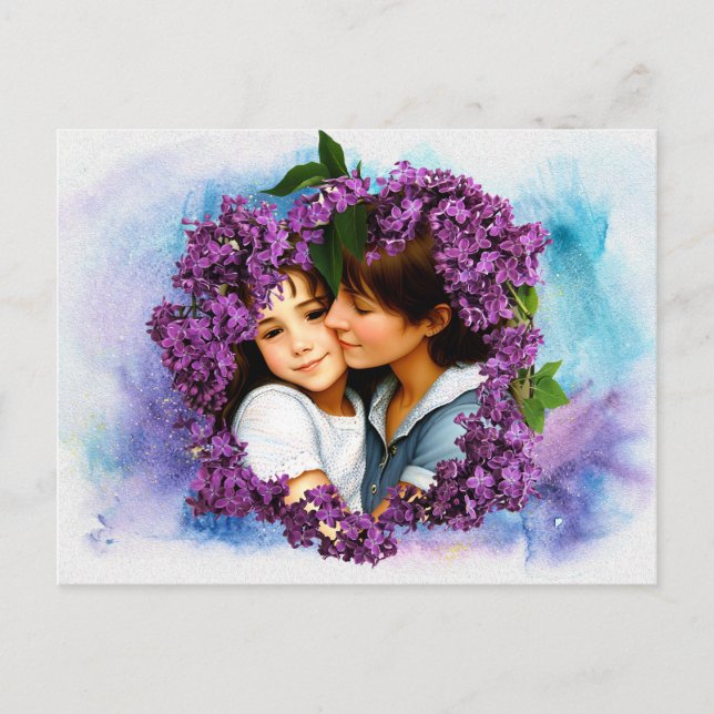 Postal Marco fotográfico personalizado de Lilacs con tarj (Anverso)