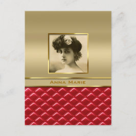 Postal Marco fotográfico personalizado Faux Gold Quilly R