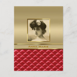 Postal Marco fotográfico personalizado Faux Gold Quilly R