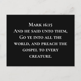 Postal Marcos 16:15 Vayan al mundo de las Misiones Cristi