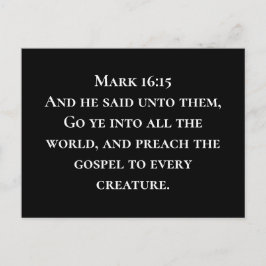 Postal Marcos 16:15 Vayan al mundo de las Misiones Cristi