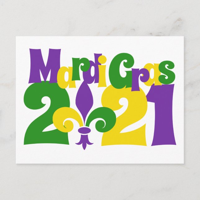 Postal Mardi Gras 2021 fleur de-lis (Anverso)