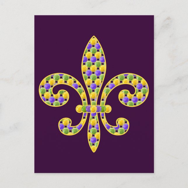 Postal Mardi Gras Bead Fleur de lis (Anverso)