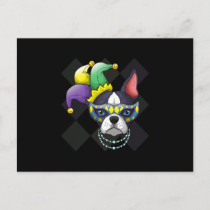 Postal Mardi Gras Camisas de Perro Gracioso Lover Terrier