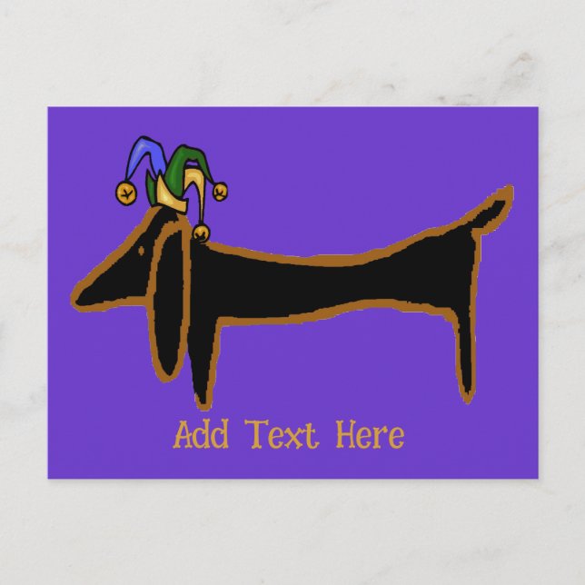 Postal Mardi Gras Dachshund t (Anverso)