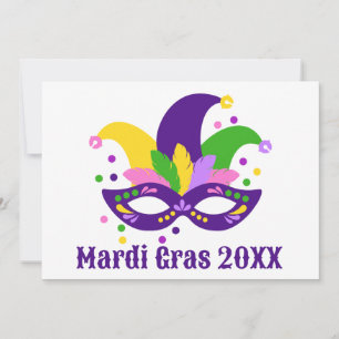 Postal Mardi Gras de la Banda de Oro Verde Morado 