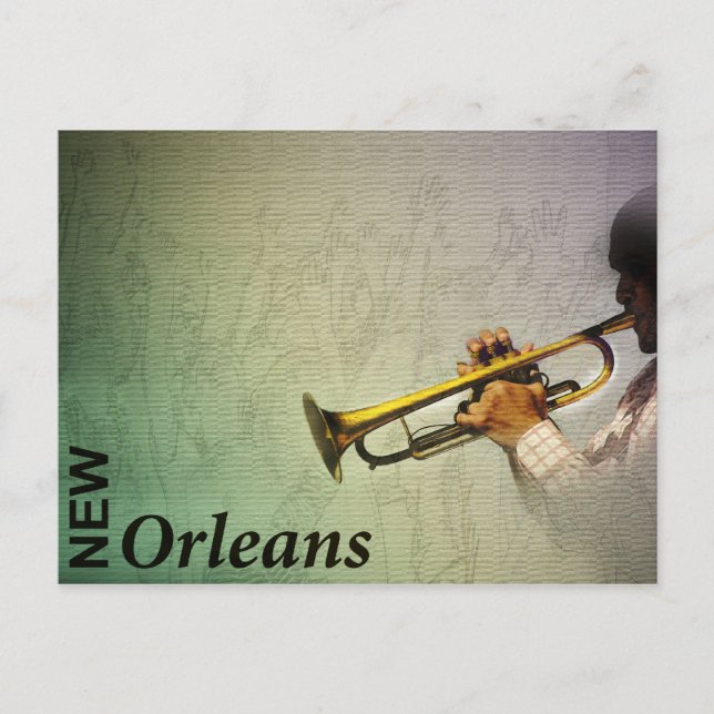 Postal Mardi Gras de Nueva Orleans y fotomanipulación de  (Anverso)