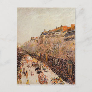 Postal Mardi Gras en los bulevares de Camille Pissarro