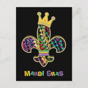 Postal Mardi Gras Fleur Celebración
