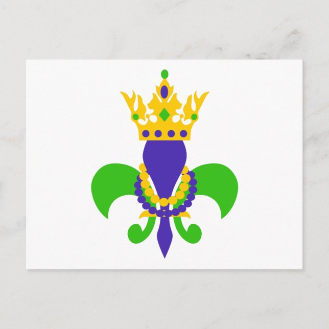 Postal Mardi Gras Fleur de Lis (Anverso)