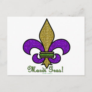 Postal Mardi Gras Fleur De Lis