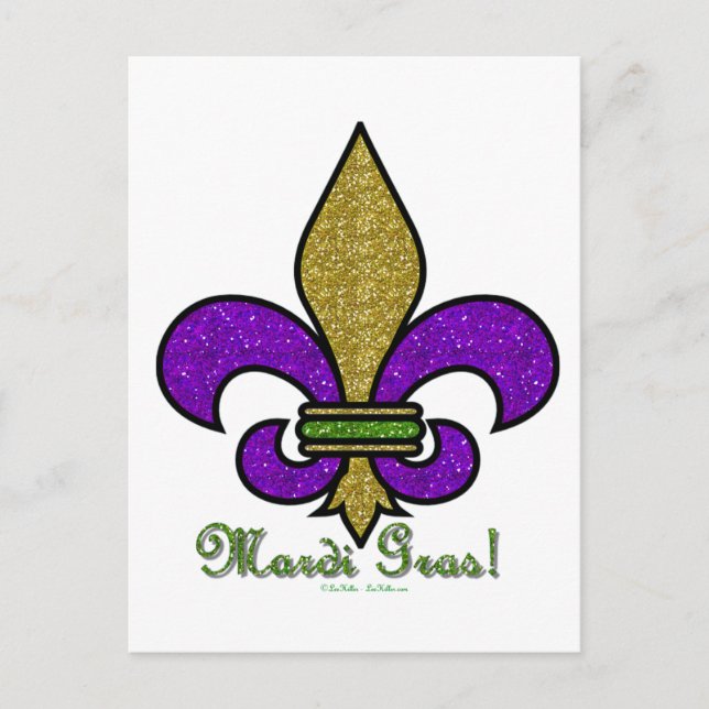 Postal Mardi Gras Fleur De Lis (Anverso)