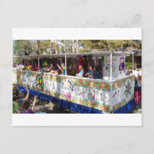Postal Mardi Gras Hippie Float