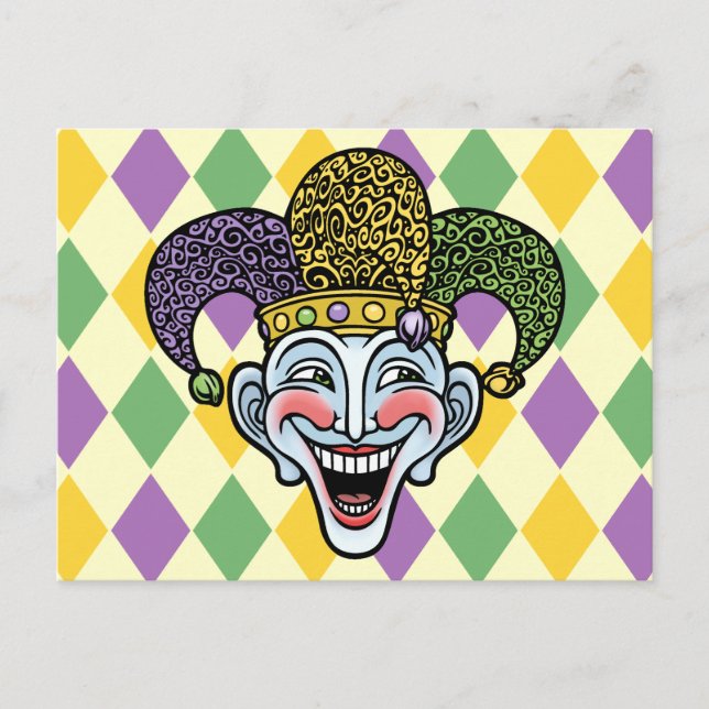 Postal Mardi Gras Jester (Anverso)