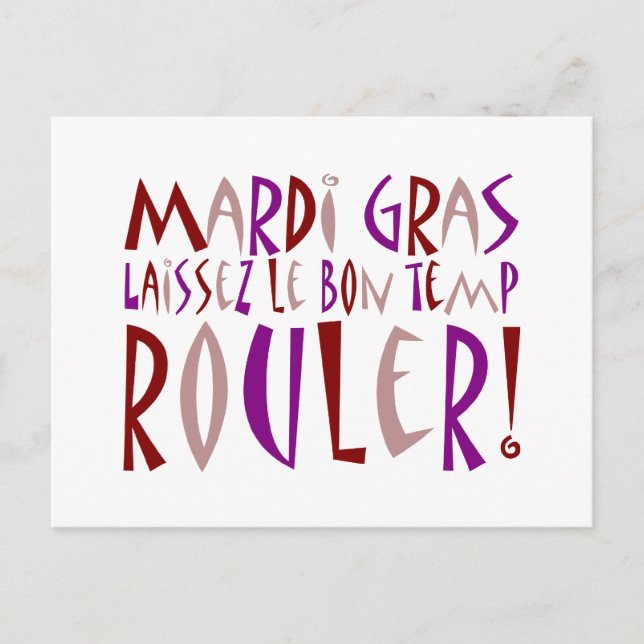 Postal ¡Mardi Gras - Laissez Le Bon Temp Rouler! (Anverso)