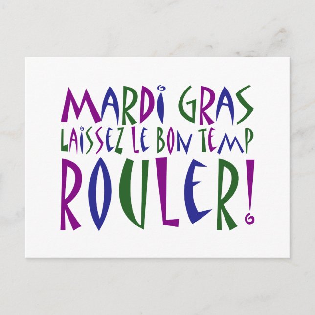 Postal ¡Mardi Gras - Laissez Le Bon Temp Rouler! (Anverso)