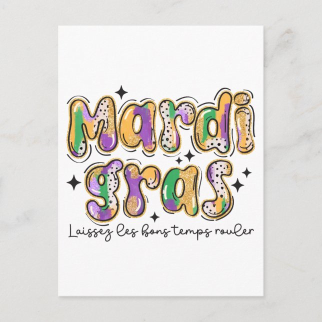 Postal Mardi Gras Laissez Les Bons Temps Rouler (Anverso)