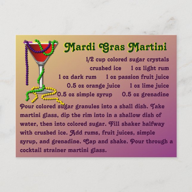 Postal Mardi Gras Martini (Anverso)