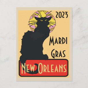 Postal Mardi Gras New Orleans Chat Noir Editar Poster de 