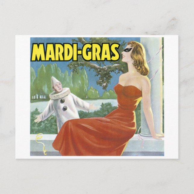 POSTAL MARDI-GRAS VINTAGE ART POSTER (Anverso)