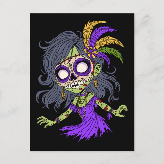 Postal Mardi Gras Zombie (Anverso)