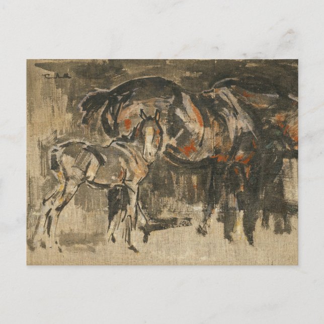 Postal Mare y Foal | Joseph Crawhall (Anverso)