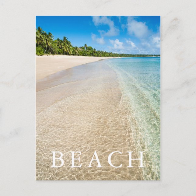 Postal Marea del Océano en una Playa Tropical (Anverso)