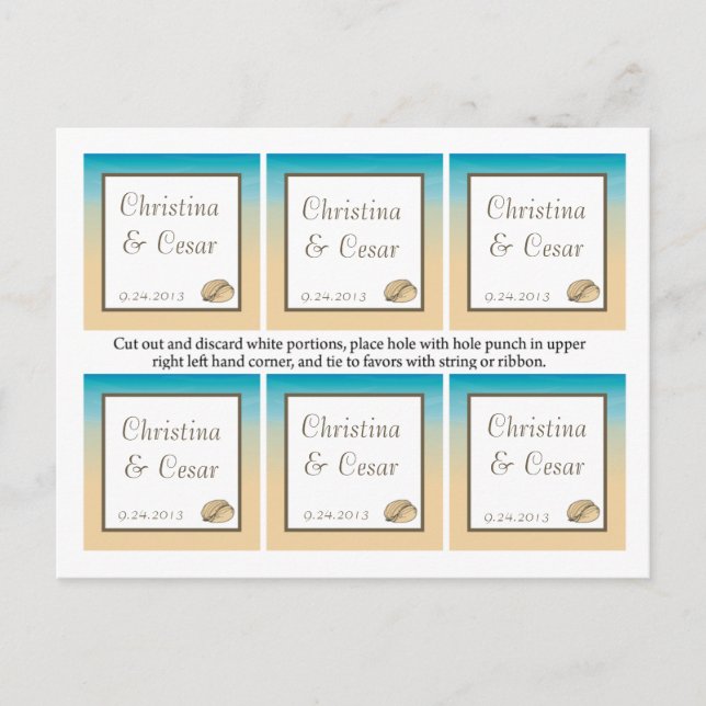 Postal Marea Favorita Ocean Beach Shore Seashells Sandy T (Anverso)