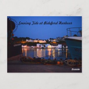 Postal Marea nocturna en el puerto de Bideford