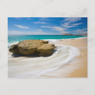 Postal Marea oceánica gira en la playa