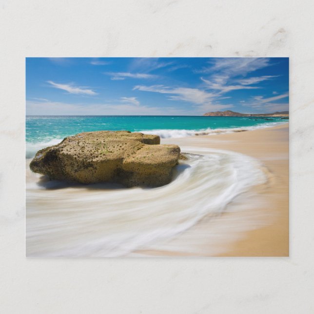 Postal Marea oceánica gira en la playa (Anverso)