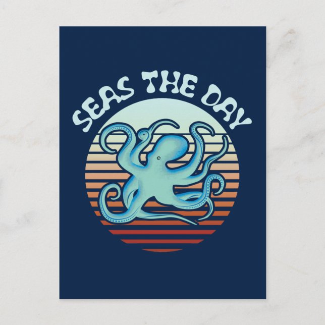 Postal Mares El Día | Octopus de Summer Vibes (Anverso)